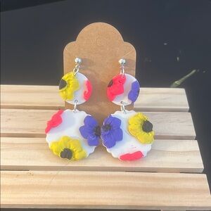 Hand Crafted Multicolor Floral Earrings